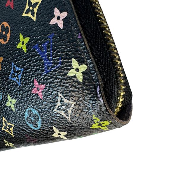 Louis Vuitton Murakami Wallet Multicolor Monogram Vintage Long Zippy Noir Purple - Picture 11 of 14